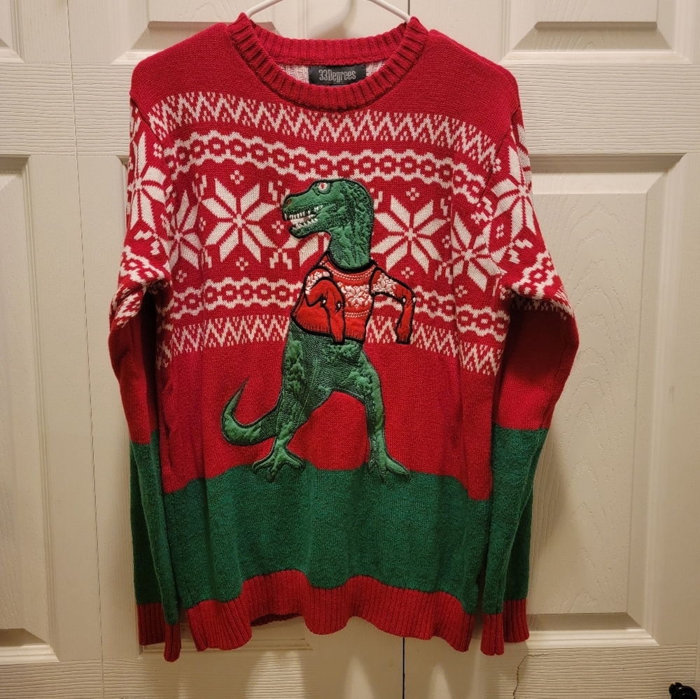 33 Degrees Pull-On Dinosaur Sweater‎ Size M